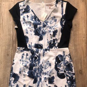 Banana Republic Factory Blue Floral Dress